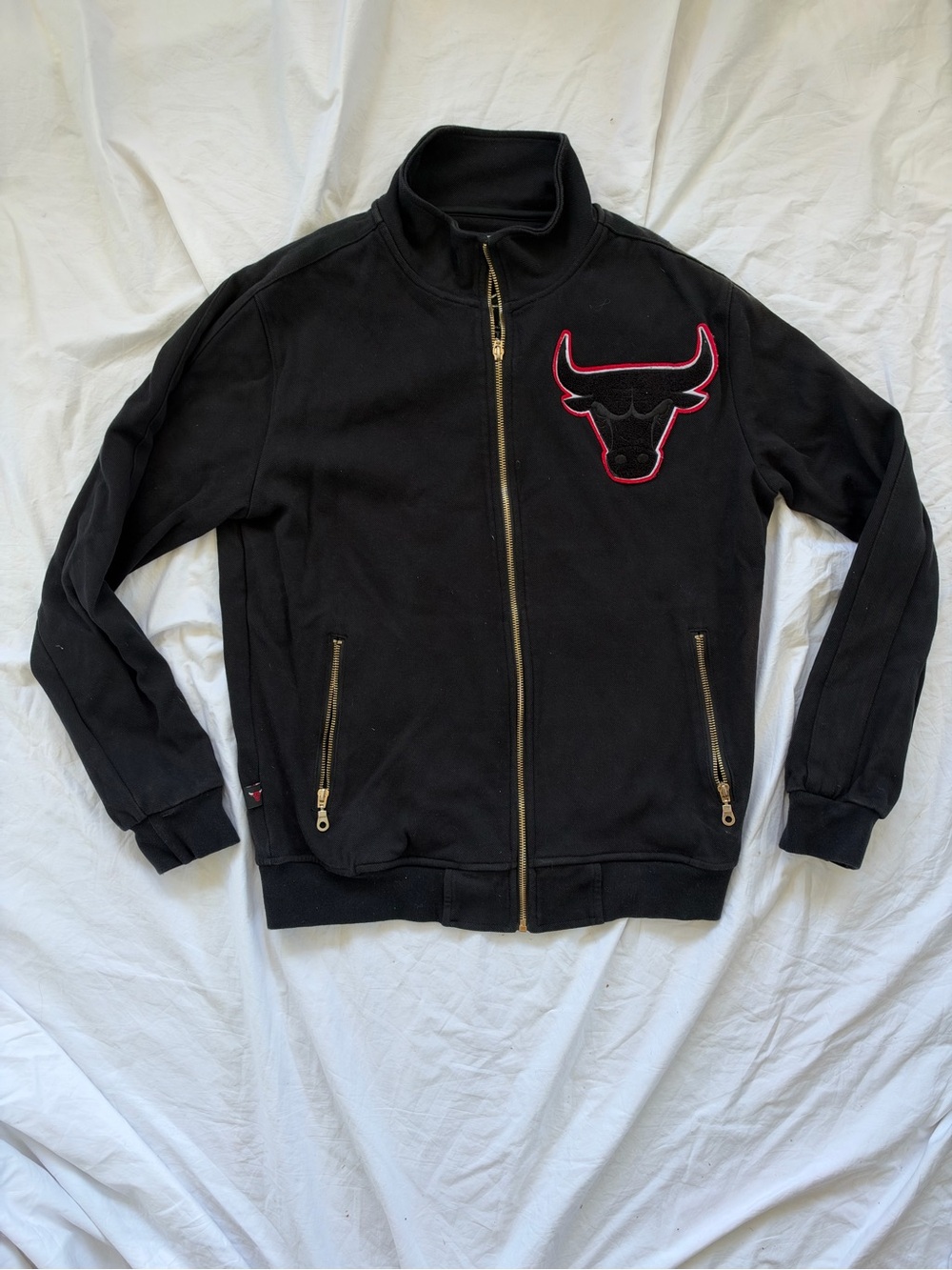 Chicago Bulls Black Full Zip Heavyweight Good Condition Size Large
